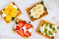 Viennese waffles with fruit and cream