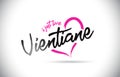 Vientiane I Just Love Word Text with Handwritten Font and Pink Heart Shape