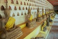 Old Buddha statues in Wat Si Saket temple in Vientiane, Laos.