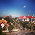 Vientiane Laos city sky road temple street