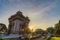 Vientiane Laos, sunrise at Patuxai (Patuxay)