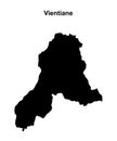 Vientiane outline map Royalty Free Stock Photo