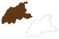 Viersen district Federal Republic of Germany, State of North Rhine-Westphalia, NRW, Dusseldorf region map vector illustration,