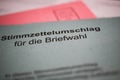 Closeup of envelope for postal ballot papers for german local political elections