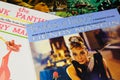 Close up of old movie soundtrack vinyl record album covers with focus Henry Mancini Breakfast at TiffanyÃÂ´s