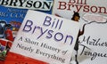 Closeup of Bill Bryson books cover A short history of nearly everything