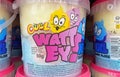 Closeup of cool watt ey cotton candy in shelf of german supermarket