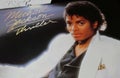 Closeup of singer Michael Jackson vinyl record hit album cover Thriller from 1982 Royalty Free Stock Photo