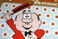 Closeup of vinyl record cover of signor mr rossy cartoon character tv music of italian animator Bruno Bozzetto