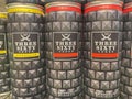 Closeup of cans thre sixty vodka energy drink in store shelf