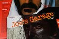 Closeup of Frank Zappa vinyl record cover collection