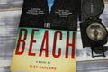 Closeup of isolated Alex Garland the Beach book cover