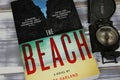 Closeup of isolated Alex Garland the Beach book cover