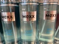 View on isolated bottles mexx ice touch perfume in shelf of german supermarket