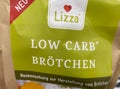 View on isolated lizza low carb bread baking mix in shelf of german supermarket