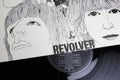 Closeup of vinyl record album cover Revolver from the Beatles, 1966