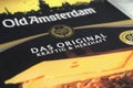 Closeup of package Westland Old Amsterdam gouda cheese slices