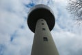 VIERSEN, GERMANY - MARCH 27. 2019:Worm eye view view on 55 meter high water tower.