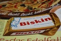 Close up of german Biskin frying fat advertising in vintage magazine from the sixties