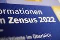 Closeup of information leaflet for german population Zensus 2022