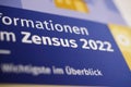 Closeup of information leaflet for german population Zensus 2022