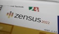 Closeup of information leaflet for german population Zensus 2022