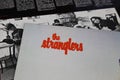 Closeup of isolated vinyl record covers of british band the stranglers