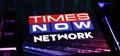 Smartphone with logo lettering of indian news channel Times Now on computer keyboard