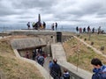 Vierville-sur-Mer, Omaha Beach, France - AUGUST 7, 2019: Memorial of heroic assault of US V Corps on D-Day landing beach Omaha in