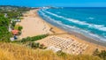 Vieste coastline on a sunny summer day. Gargano, Puglia Apulia, southern Italy. Royalty Free Stock Photo