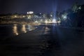 Night view of San Lorenzo beach near Vieste, Gargano, Italy. Royalty Free Stock Photo