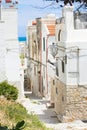 Vieste, Italy - View into an historic alleyway of Vieste Royalty Free Stock Photo