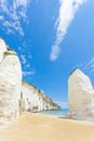 Vieste, Italy - Giant chalk cliffs at the beach of Vieste Royalty Free Stock Photo