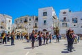 VIESTE, ITALY, MAY 10, 2014: An orchestra band is playing during festival of saint nicola in streets of italian city