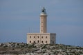 Isola Santa Eufemia, Vieste, Lighthouse located at the opposite the town of Vieste, Apulia, Italy Royalty Free Stock Photo