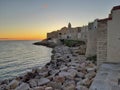 Vieste - Scorcio di Punta San Francesco all`alba Royalty Free Stock Photo