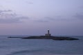 Vieste, view of the island and the lighthouse at sunset Royalty Free Stock Photo