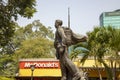 Viet Cong soldier statue and McDonalds in Ho Chi Minh City Vietnam