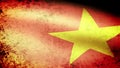 Viet Nam Flag Waving, grunge look