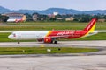 VietJet Air Airbus A321neo airplane at Hanoi Airport in Vietnam