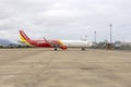 Vietjet Air airplane park in the Danang International Airport, Vietnam Royalty Free Stock Photo