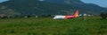 Vietjet airplane at Lien Khuong airport in Dalat, Vietnam Royalty Free Stock Photo