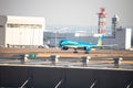 Vietnam Airlines airplane in Haneda Airport HND one of main Tokyo airports.