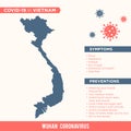 Vietnam - Asia Country Map. Covid-29, Corona Virus Map Infographic Vector Template EPS 10