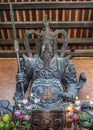 Vietnam Chua Bai Dinh Pagoda: Statue of fierce medieval warrior Royalty Free Stock Photo