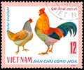 VIETNAM - CIRCA 1968: postage stamp printed in Vietnam shows and hen, a series of domestic fowl