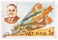 Stamp printed in the Vietnam shows Korolev spacecraft designer and rocket