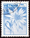 VIETNAM - CIRCA 1984: A stamp printed in Vietnam shows White water lily Nymphaea ampla, circa 1984.