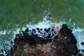 Vietnam. Coast as a background from top view. Turquoise water background from drone. Summer seascape from air. Royalty Free Stock Photo