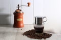 Vietnam coffee dripper, coffee cup and coffee